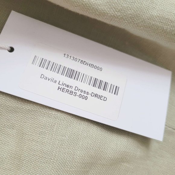 Reformation Davila Linen Dress in Dried Herbs - Picture 7 of 10
